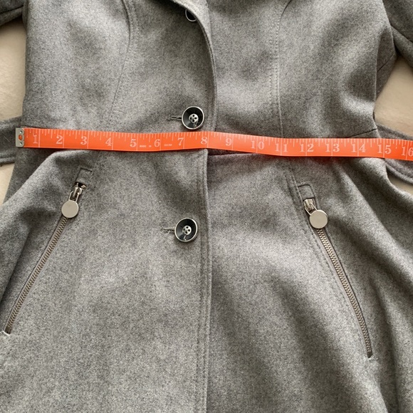 🩶NWOT INC Grey Peplum Wool Button Up Jacket - Picture 15 of 17